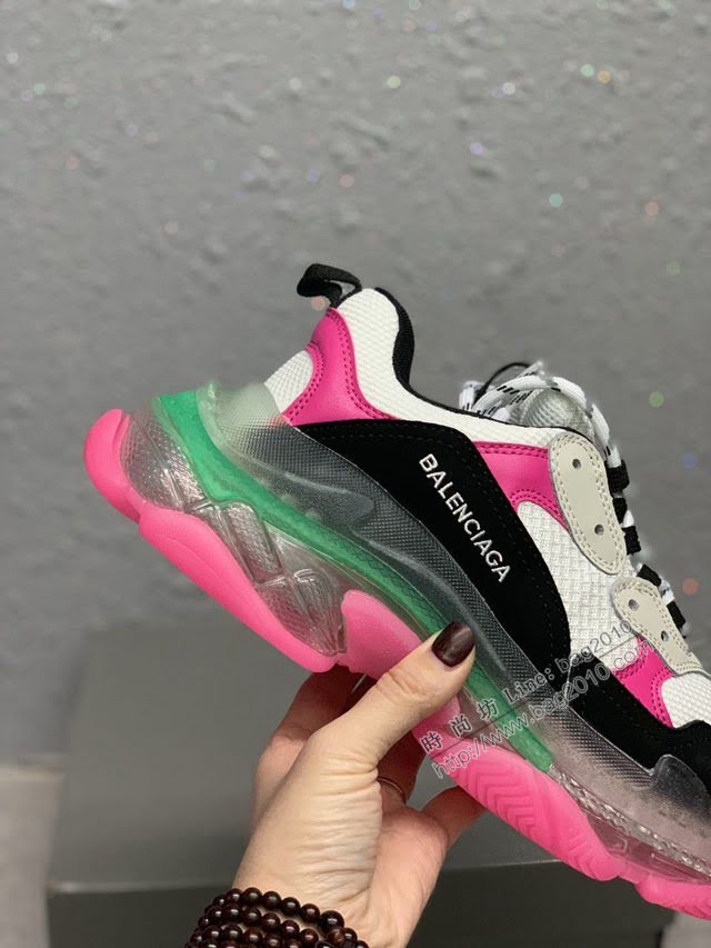 Balenciaga經典款男女鞋 巴黎世家頂級版本Triple S厚底氣墊大底LOGO老爹鞋 Balenciaga情侶款老爹鞋  hdbl1273